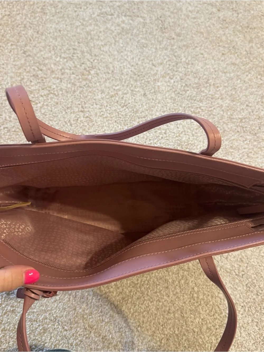 kate spade Rose Pink Leather Tote with Glitter Bow Charm